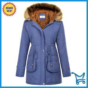 Hooded Military Parka Fleece Lined Oversized Winter Coat Chic Utility Jacket